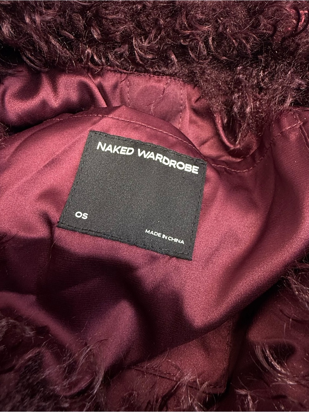 Naked Wardrobe Fur Plush Bag Shoulder Tote Dark Plum Purple New NWT Fluffy - Picture 12 of 14